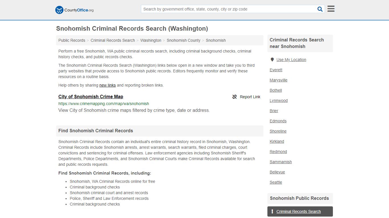 Criminal Records Search - Snohomish, WA (Arrests, Jails ...