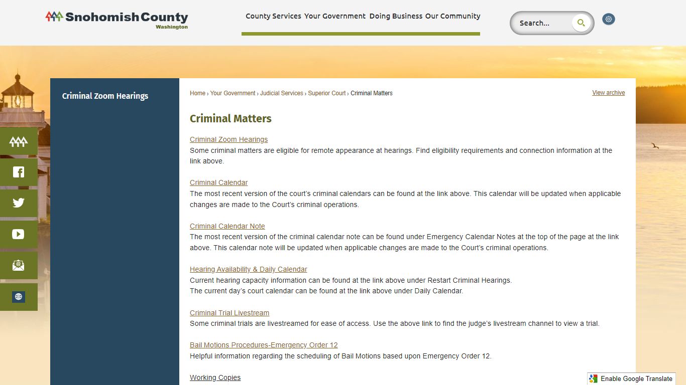 Criminal Matters | Snohomish County, WA - Official Website