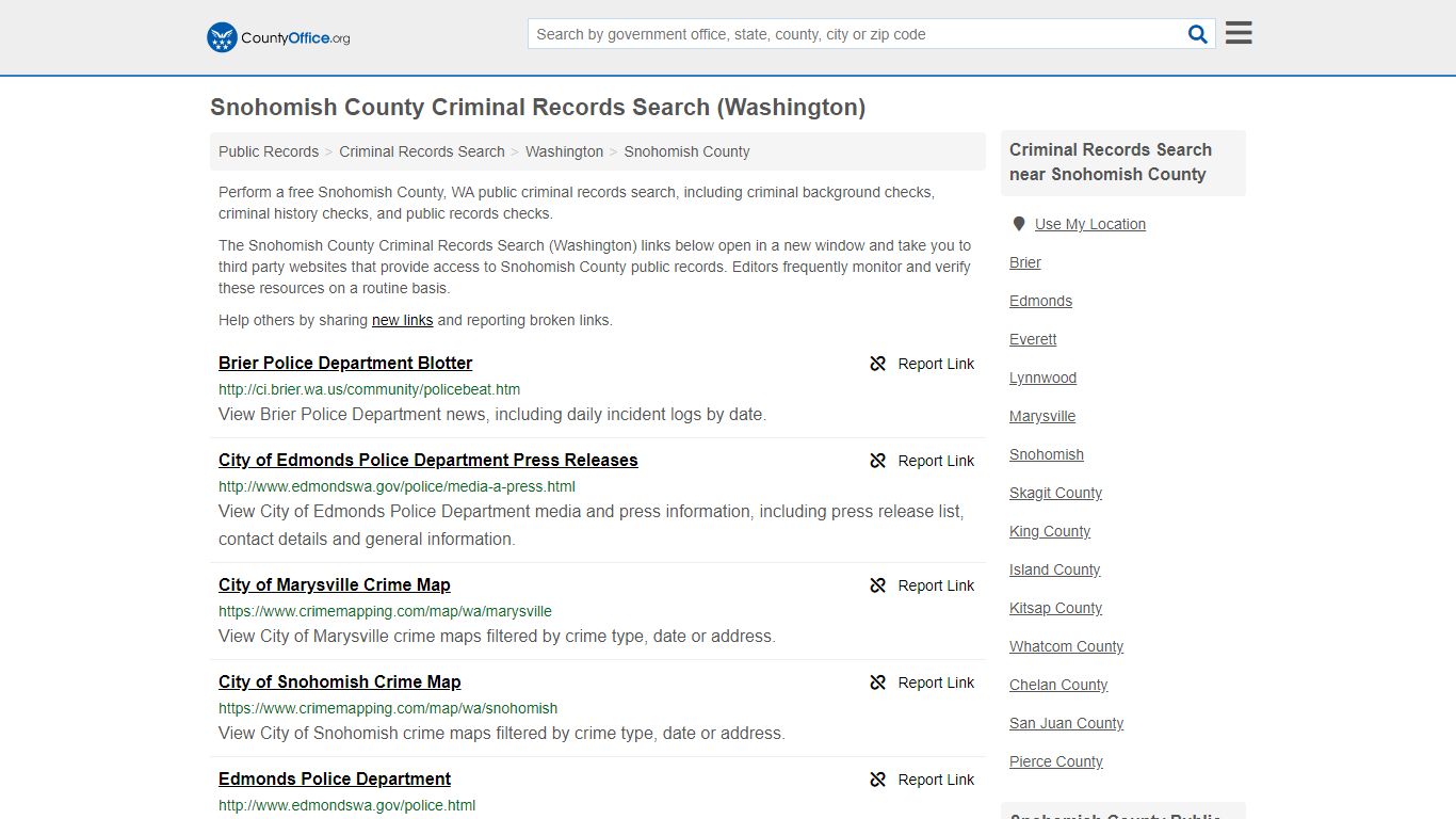Criminal Records Search - Snohomish County, WA (Arrests ...