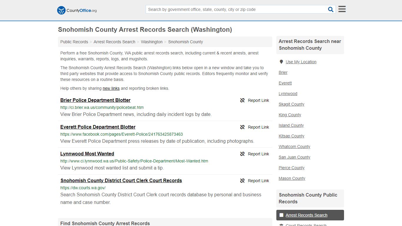 Arrest Records Search - Snohomish County, WA (Arrests ...